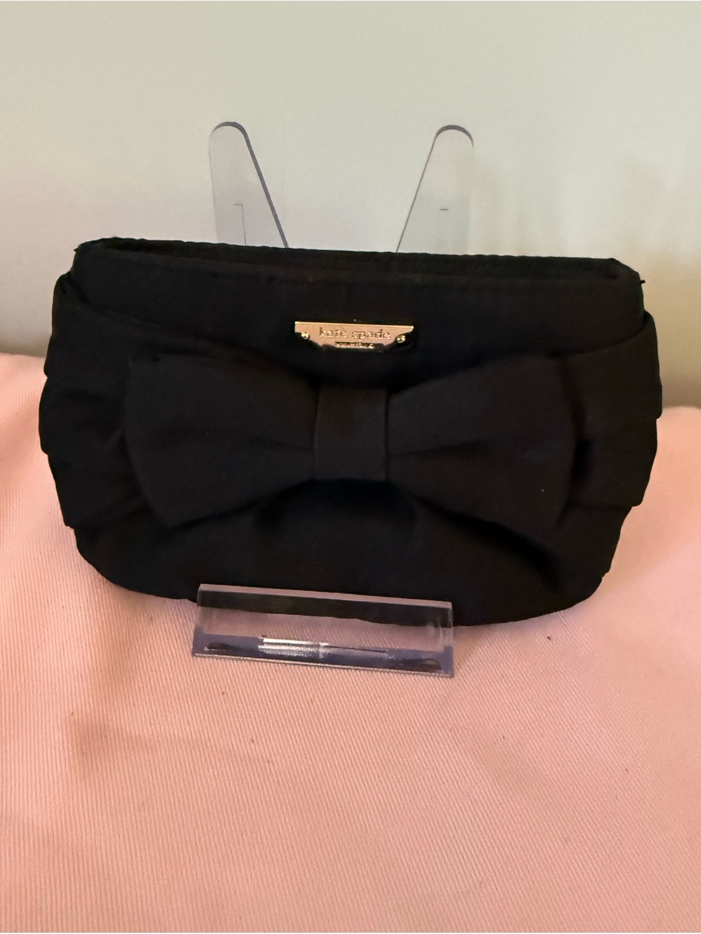 Kate Spade Satin Black Bow Coin Purse